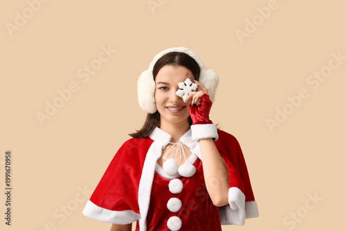 Funny young woman dressed a...