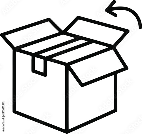 Opening cardboard box with flap