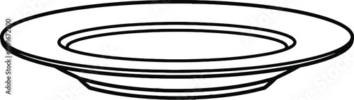 Simple black and white illustration of a plate