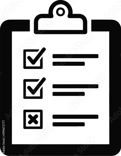 Clipboard with checklist and checked boxes