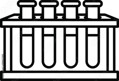 Test tube rack with four tubes