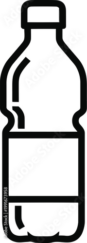 Simple line drawing of a plastic water bottle