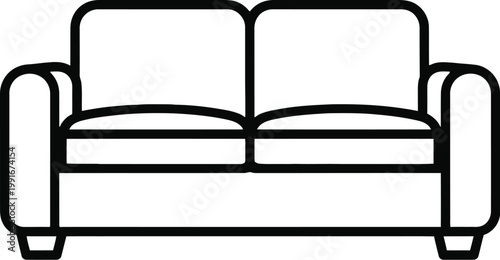 Simple line drawing of a sofa