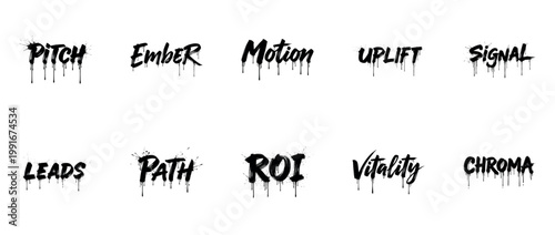 Graffiti-inspired creative words with dripping paint effect