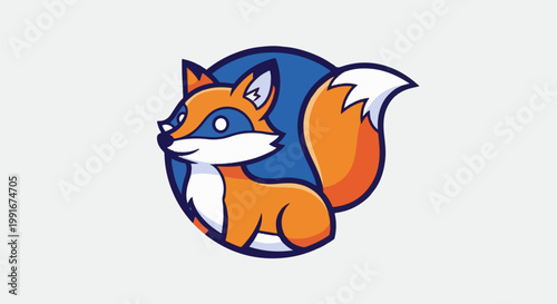 Cartoon fox character illustration, cute, stylized, playful, vibrant colors