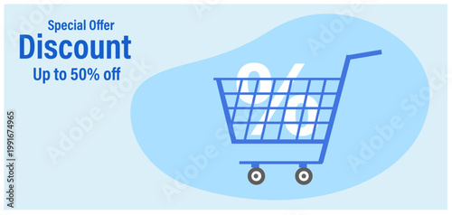 Special offer 50% discoun for shopping vector illustration