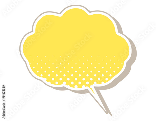アメコミ吹き出し　ドット柄・カラフルな影　雲型