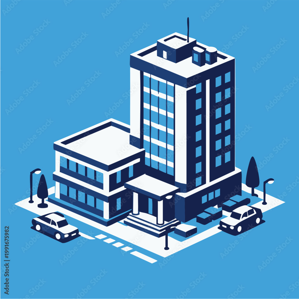 Naklejka premium kantor gedung apartement