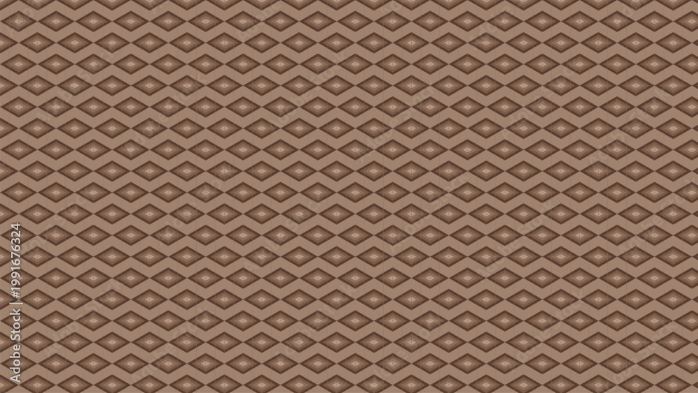 Fototapeta premium Seamless brown diamond geometric pattern with layered tile shapes, abstract retro background texture for wallpaper, textile, wrapping paper and surface design