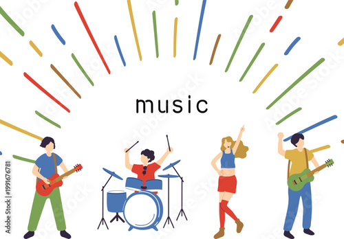 演奏するバンドメンバー	