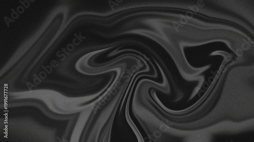 Tablou pe pânză Dark grey liquid flow abstract background, with grainy texture, and intertwining
