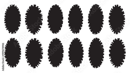 Abstract pattern of elongated textured shapes in varied shades