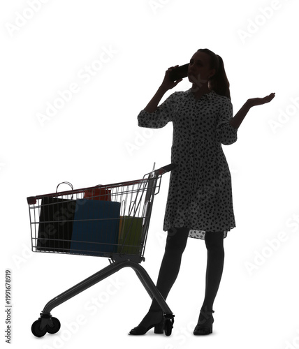 Silhouette of young woman w...