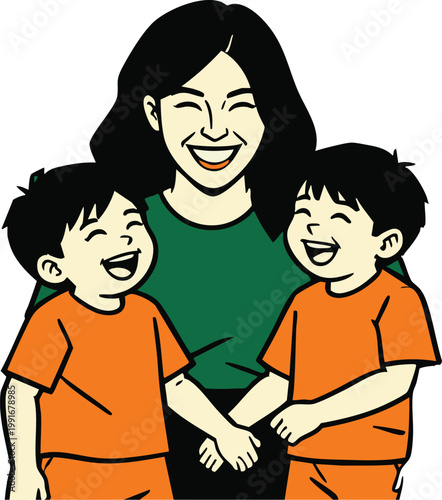Canvas-taulu Adobe Illustrator Artwork mother dan anak nya