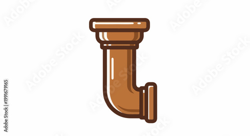 Brown pipe fitting with a flange and cap
