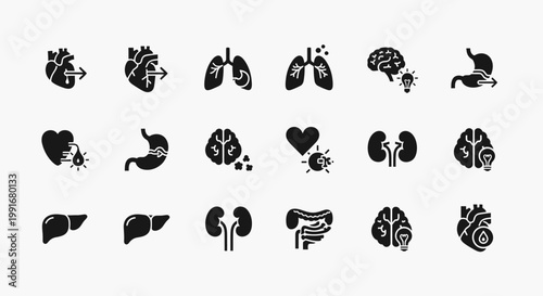 Human Body Organs - Medical Icons and Anatomical Illustrations.
