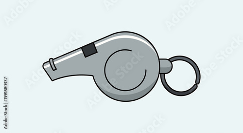 Grey Whistle Keychain Sports Referee Tool.