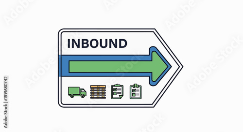 Inbound Logistics Directional Sign Symbol.