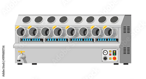 Industrial audio equipment control panel.