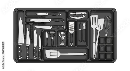 Kitchen Utensil Set in Tray.