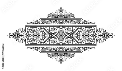Foto SEO Friendly Title:
Elegant Black and White Ornamental Frame and Decorative Patt
