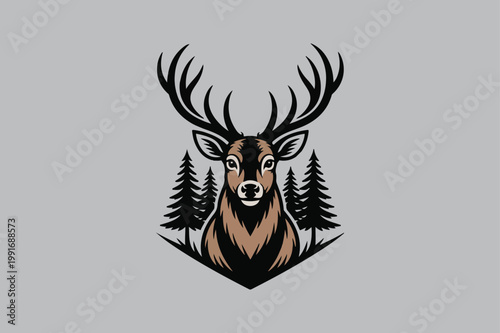 Deer silhouette design vector Art illustration