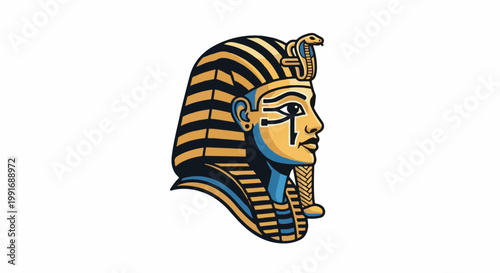 Stylized profile of a pharaoh wearing a nemes headdress and cobra