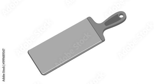 Large gray kitchen cutting meat cleaver.