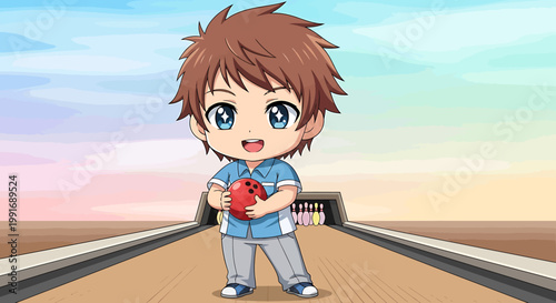 Little boy holding red ball.