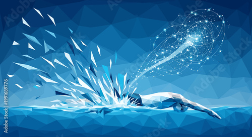 Large Whale Breaching Ocean Surface Calmly.