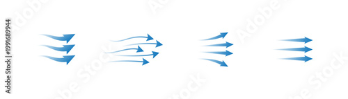 Air flow showing air movement of arrows. Wind Direction Flow Lines, Cold Air Symbol, UI UX Infographic Design. vector illustration.eps10