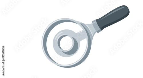 Magnifying glass with black handle.