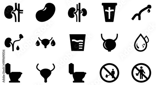 Medical Icons Depicting Human Anatomy and Health Concepts.