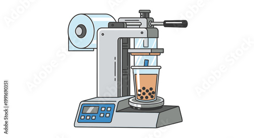 Modern Bubble Tea Sealing Machine for Delicious Beverage Preparation.