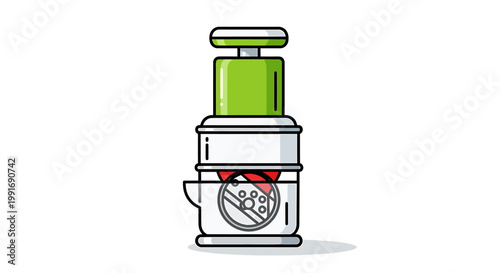 Modern Juicer Illustration - Fresh Fruit and Healthy Lifestyle.
