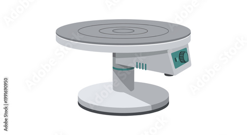 Modern Pottery Wheel Isolated on White Background for Ceramic Art.