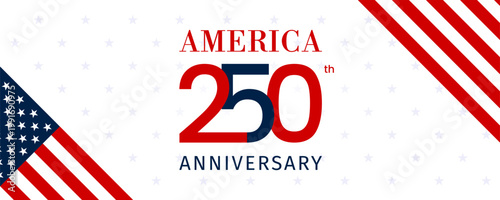 United States 250th Anniversary Commemorative Banner Vector. Minimalist patriotic design for national holidays, historical commemorations, and Independence Day events