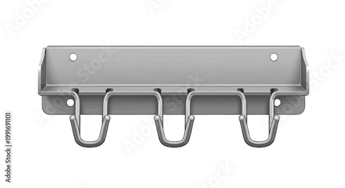 Modern Stainless Steel Wall Mounted Hook Rack for Storage.