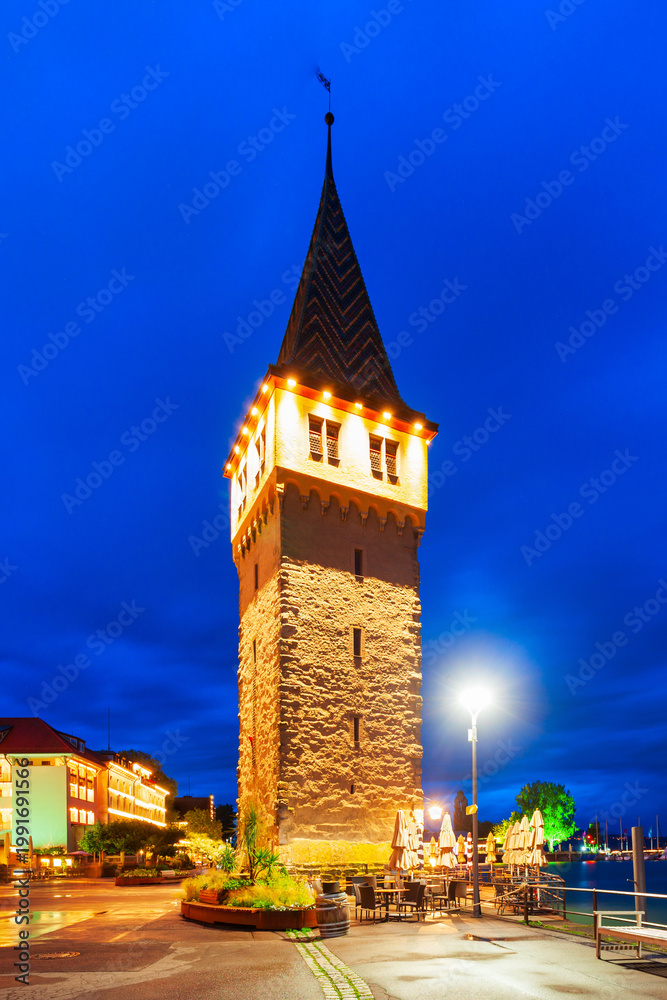 Fototapeta premium Mangturm in Lindau old town in Bavaria, Germany