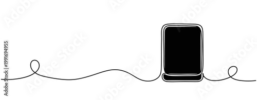 Mobile phone upright standing on minimal white background. no editable strokes