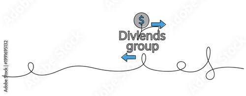 Dividends group showing directional money flow on plain background. no editable strokes