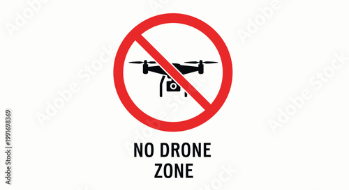 No Drone Zone Warning Sign Symbol.