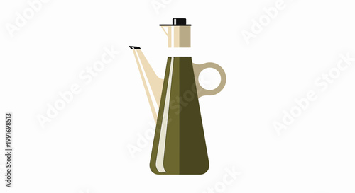 Olive oil jug with handle.