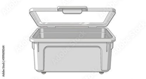 Open Plastic Container with Handle for Storage and Organization.