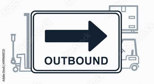 Outbound directional road sign board.