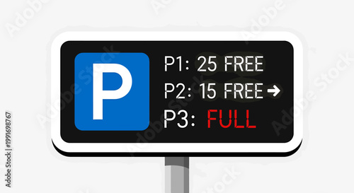 Parking Sign Displaying Availability and Status Information Clearly.