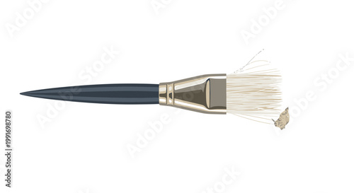 Paint Brush with White Bristles.