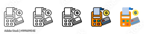 Payment Icon With Differences and Colors Style Illustration