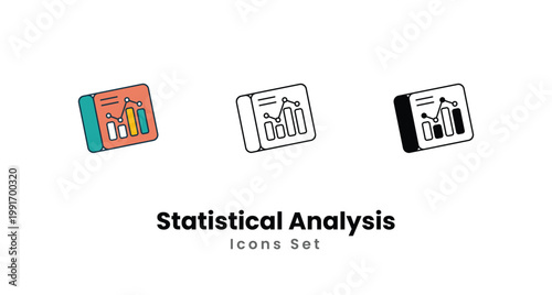 Statistical Analysis icons vector set stock illustration