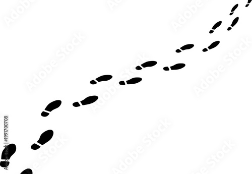 footprints in the sand, flat vector footprints trail 